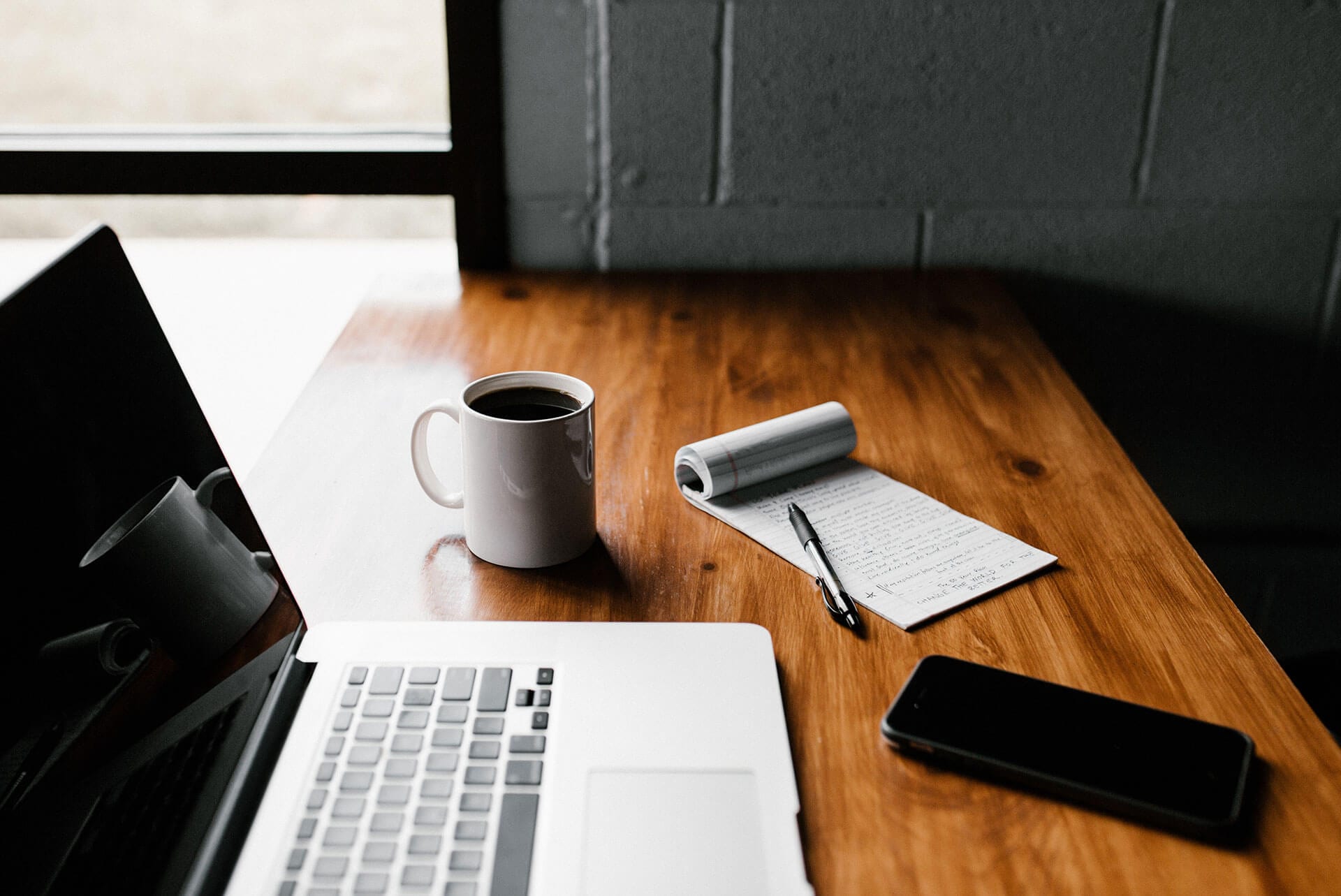 Desk with coffee